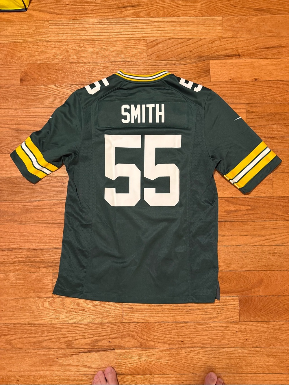 NFL Green #55 Men's Football Jersey with Yellow and White Trim - Picture 4 of 4